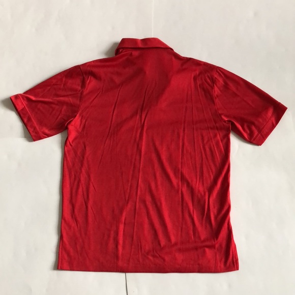 Lancer M Red Polo collar short sleeve Vintage Pocket split hem Excellent Conditi - Picture 9 of 9